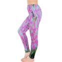 Hot Pink And White Peppermint Twist Garden Phlox Leggings  View3