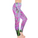 Hot Pink And White Peppermint Twist Garden Phlox Leggings  View4