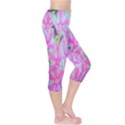 Hot Pink And White Peppermint Twist Garden Phlox Capri Leggings  View4