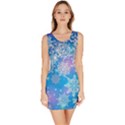 Snowflake Background Blue Purple Bodycon Dress View1