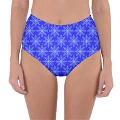 Snowflake Digital Paper Reversible High-waist Bikini Bottoms by Wegoenart