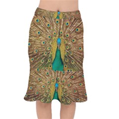 Peacock Feather Bird Peafowl Mermaid Skirt by Wegoenart