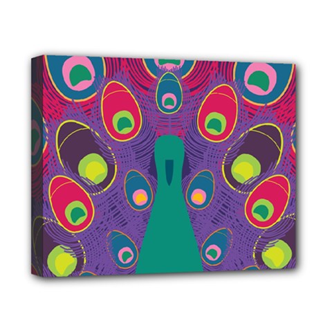 Peacock Bird Animal Feathers Canvas 10  X 8  (stretched) by Wegoenart