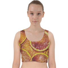 Blood Orange Fruit Citrus Fruits Velvet Racer Back Crop Top by Wegoenart