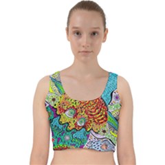 Supersonic Lavahead Lizard Velvet Racer Back Crop Top by chellerayartisans