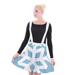 Snowflake Snow Flake White Winter Suspender Skater Skirt by Simbadda