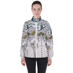 Happysnowman High Neck Windbreaker (women) by chellerayartisans