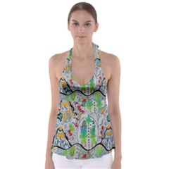 Supersonic Volcano Snowman Babydoll Tankini Top by chellerayartisans