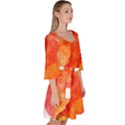 Red Tulip, watercolor art Velvet Kimono Dress View3