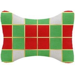 Christmas Fabric Textile Red Green Seat Head Rest Cushion by Wegoenart