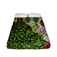 Christmas Quilt Background Fitted Sheet (full/ Double Size) by Wegoenart