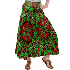 Christmas Kaleidoscope Pattern Satin Palazzo Pants by Wegoenart