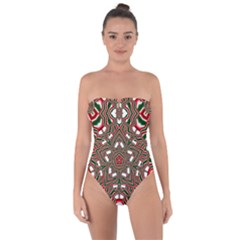 Christmas Kaleidoscope Tie Back One Piece Swimsuit by Wegoenart