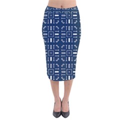 Pattern Background Abstract Design Velvet Midi Pencil Skirt by Wegoenart