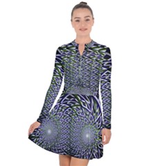 Fractal Mirror Flowers Long Sleeve Panel Dress by Wegoenart