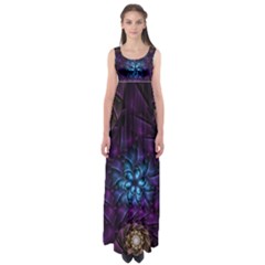 Geometry Fractal Colorful Geometric Empire Waist Maxi Dress by Wegoenart