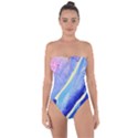 Painting Abstract Blue Pink Spots Tie Back One Piece Swimsuit View1