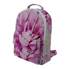 Art Painting Flowers Peonies Pink Flap Pocket Backpack (large) by Wegoenart