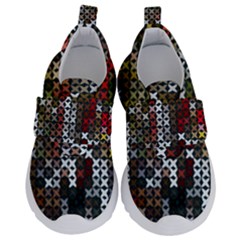 Christmas Cross Stitch Background Kids  Velcro No Lace Shoes by Wegoenart