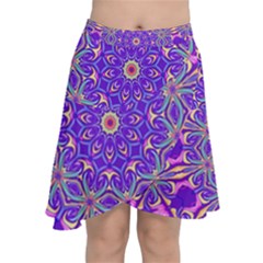 Art Abstract Background Chiffon Wrap Front Skirt by Wegoenart