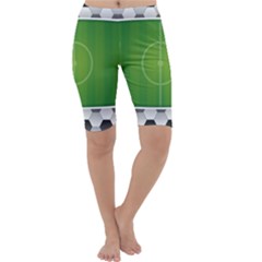 Background Sports Soccer Football Cropped Leggings  by Wegoenart