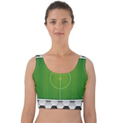 Background Sports Soccer Football Velvet Crop Top by Wegoenart