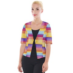 Art Background Abstract Cropped Button Cardigan by Wegoenart