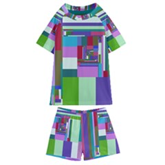 Fractal Gradient Colorful Infinity Art Kids  Swim Tee And Shorts Set by Wegoenart