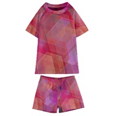 Abstract Background Texture Kids  Swim Tee And Shorts Set by Wegoenart