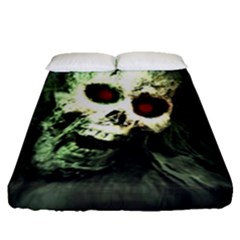 Screaming Skull Human Halloween Fitted Sheet (queen Size) by Wegoenart