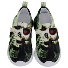 Screaming Skull Human Halloween Kids  Velcro No Lace Shoes by Wegoenart