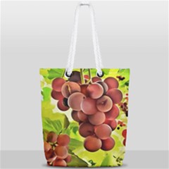 Grape Harvest Nature Figure Rustic Full Print Rope Handle Tote (small) by Wegoenart