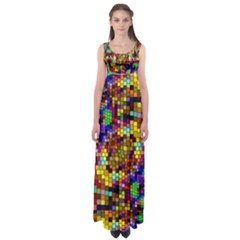 Color Mosaic Background Wall Empire Waist Maxi Dress by Wegoenart