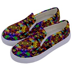 Color Mosaic Background Wall Kids  Canvas Slip Ons by Wegoenart