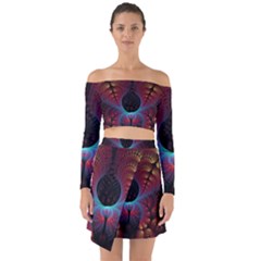 Abstract Abstracts Geometric Off Shoulder Top With Skirt Set by Wegoenart