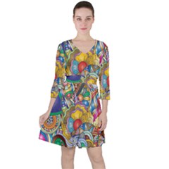 Floral Flourish Hearts Love Ruffle Dress by Wegoenart