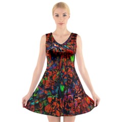 Dance  Of The  Forest 1 V-neck Sleeveless Dress by Azure