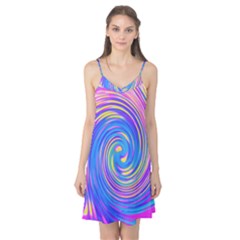 Cool Abstract Pink Blue And Yellow Twirl Liquid Art Camis Nightgown by myrubiogarden