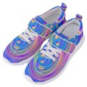 Cool Abstract Pink Blue And Yellow Twirl Liquid Art Women s Velcro Strap Shoes View2