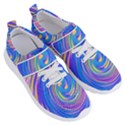 Cool Abstract Pink Blue And Yellow Twirl Liquid Art Women s Velcro Strap Shoes View3