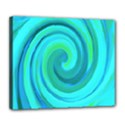 Groovy Cool Abstract Aqua Liquid Art Swirl Painting Deluxe Canvas 24  x 20  (Stretched) View1