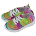 Groovy Abstract Purple And Yellow Liquid Swirl Kids  Lightweight Sports Shoes View2