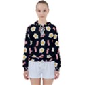 Bacon and Egg Pop Art Pattern Women s Tie Up Sweat View1