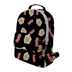 Bacon And Egg Pop Art Pattern Flap Pocket Backpack (large) by Valentinaart