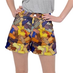Texture Painting Plot Graffiti Stretch Ripstop Shorts by Pakrebo