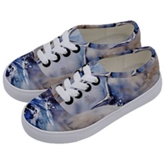 Art Painting Sea Storm Seagull Kids  Classic Low Top Sneakers by Pakrebo