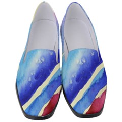 Painting Abstract Blue Pink Spots Women s Classic Loafer Heels by Pakrebo