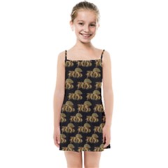 Dragon Motif Print Pattern Kids  Summer Sun Dress by dflcprintsclothing