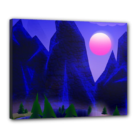 Mountains Dawn Landscape Sky Canvas 20  X 16  (stretched) by Pakrebo