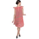 Palms Shadow On Living Coral Tie Up Tunic Dress View2